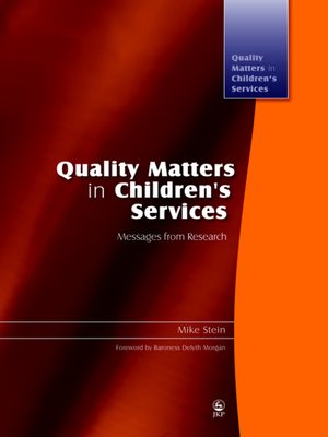 cover image of Quality Matters in Children's Services
